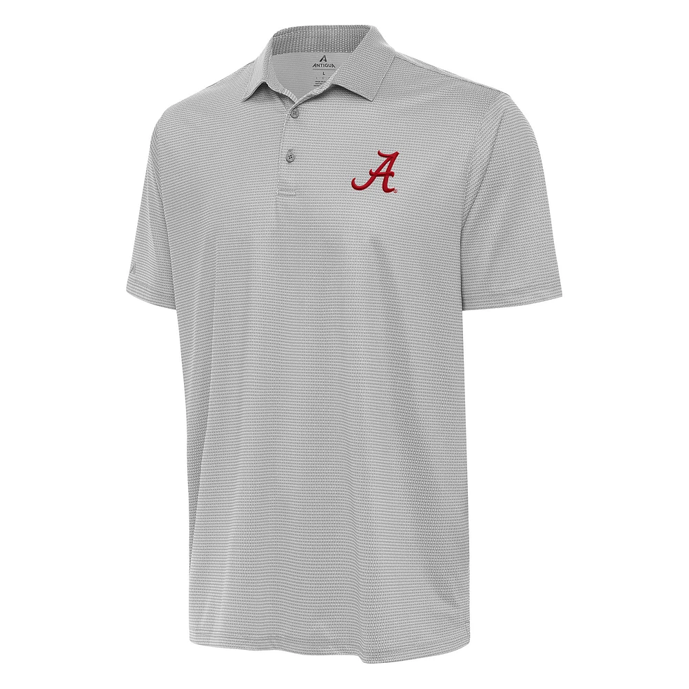 Men's Antigua Gray/White Alabama Crimson Tide Rings Polo
