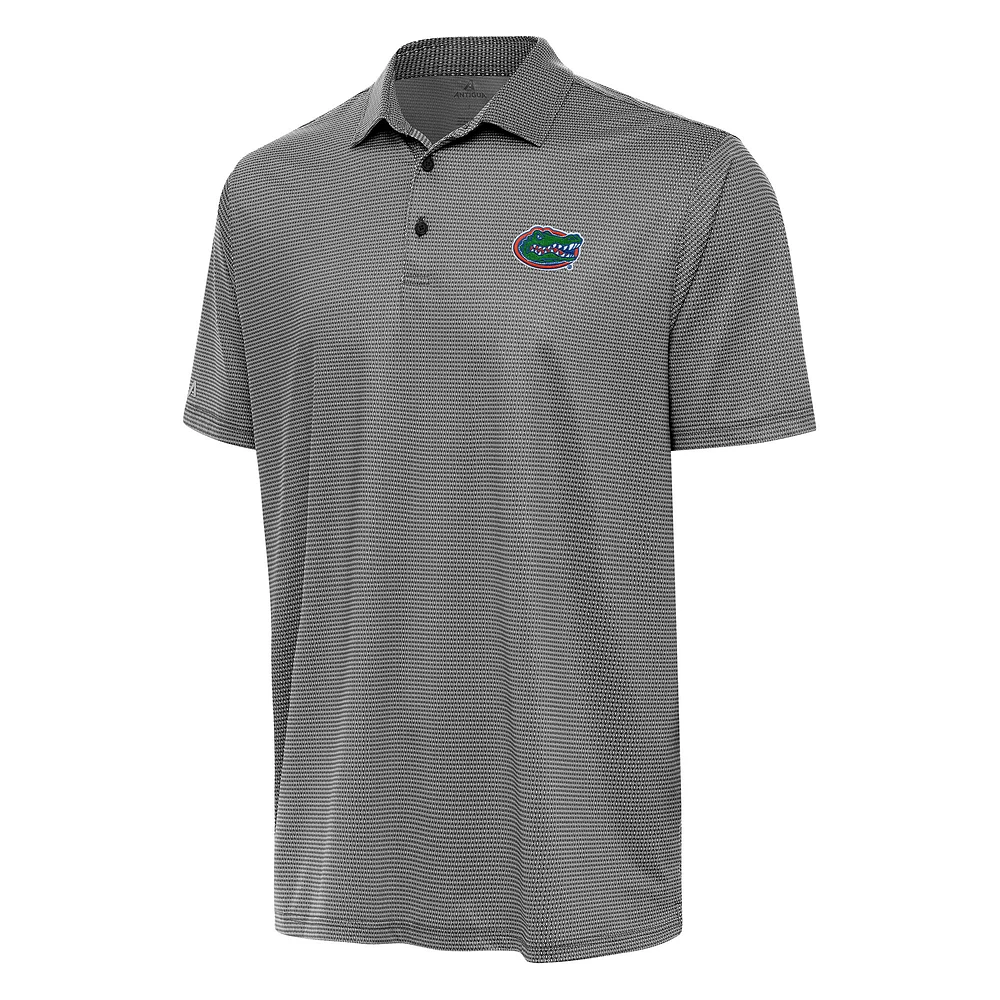 Men's Antigua Black/White Florida Gators Rings Polo
