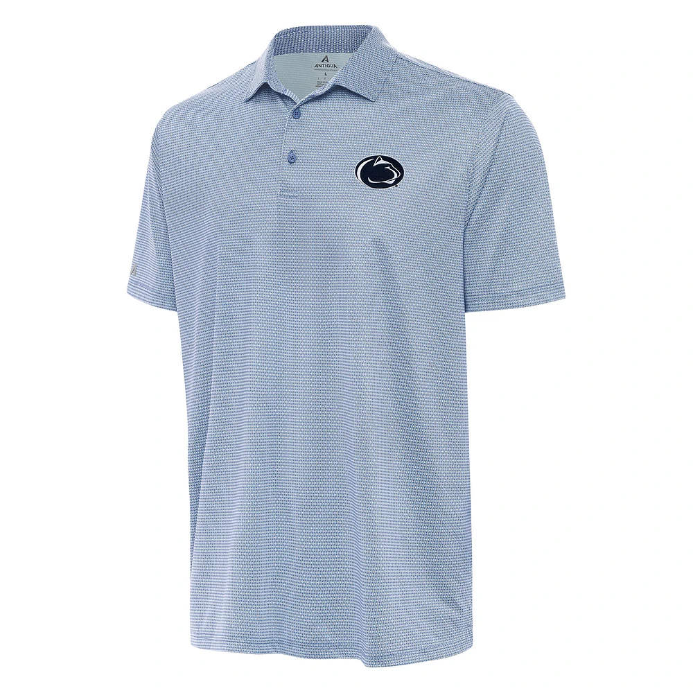 Men's Antigua Heather Aqua/White Penn State Nittany Lions Rings Polo