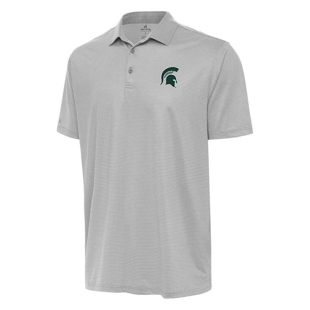 Men's Antigua Gray/White Michigan State Spartans Rings Polo