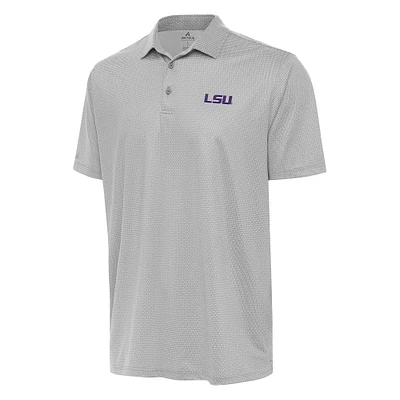 Men's Antigua Gray/White LSU Tigers Rings Polo