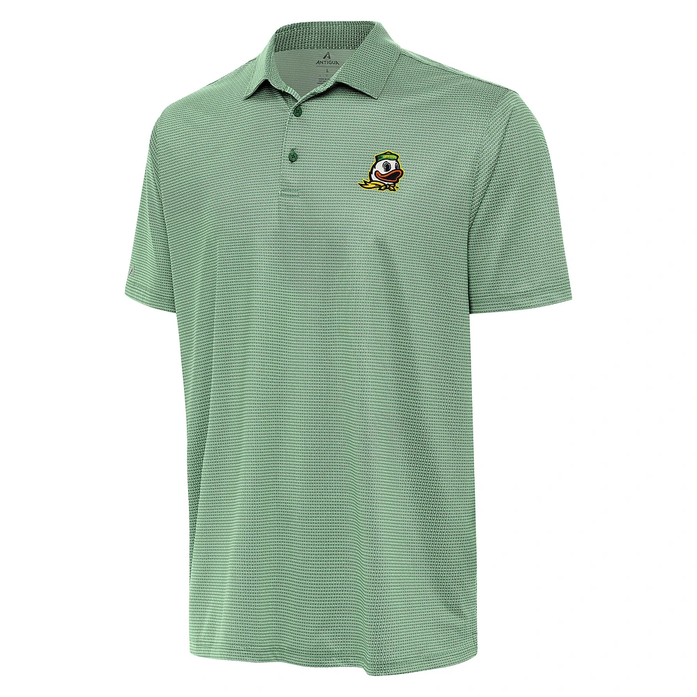Men's Antigua Hunter Green/White Oregon Ducks Rings Polo