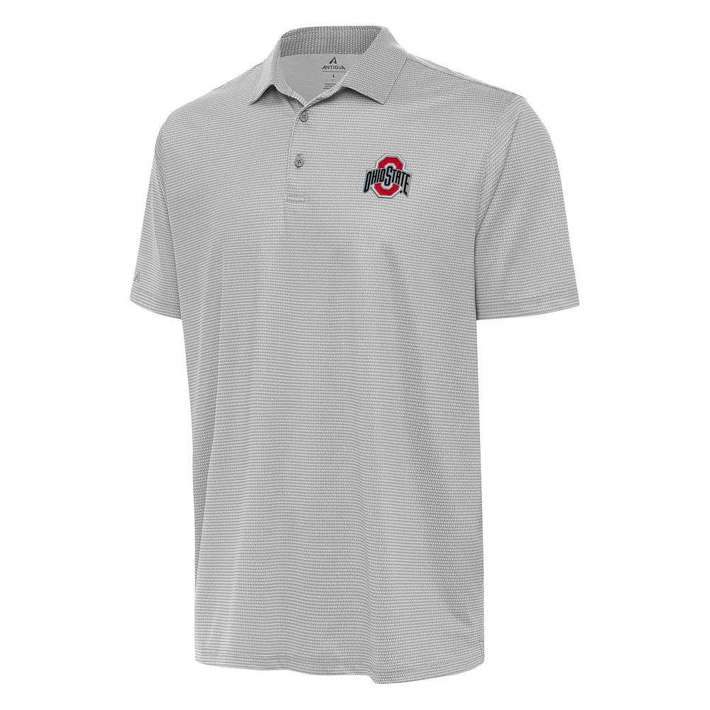 Men's Antigua Gray/White Ohio State Buckeyes Rings Polo