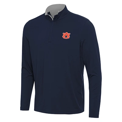 Men's Antigua Navy/Gray Auburn Tigers Content Quarter-Zip Pullover Top