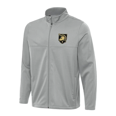 Men's Antigua Gray Army Black Knights Links 2 Full-Zip Golf Jacket