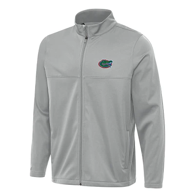Men's Antigua Gray Florida Gators Links 2 Full-Zip Golf Jacket