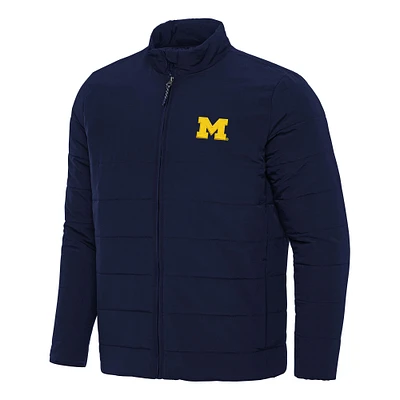 Men's Antigua Navy Michigan Wolverines Swelter Full-Zip Puffer Jacket