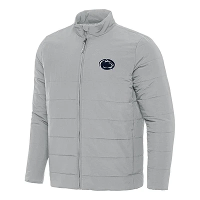 Men's Antigua Gray Penn State Nittany Lions Swelter Full-Zip Puffer Jacket