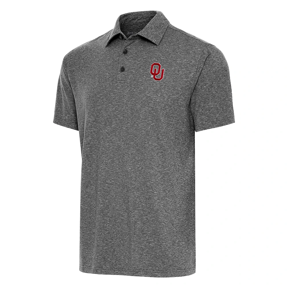 Men's Antigua Heather Black Oklahoma Sooners Big & Tall Par 3 Polo