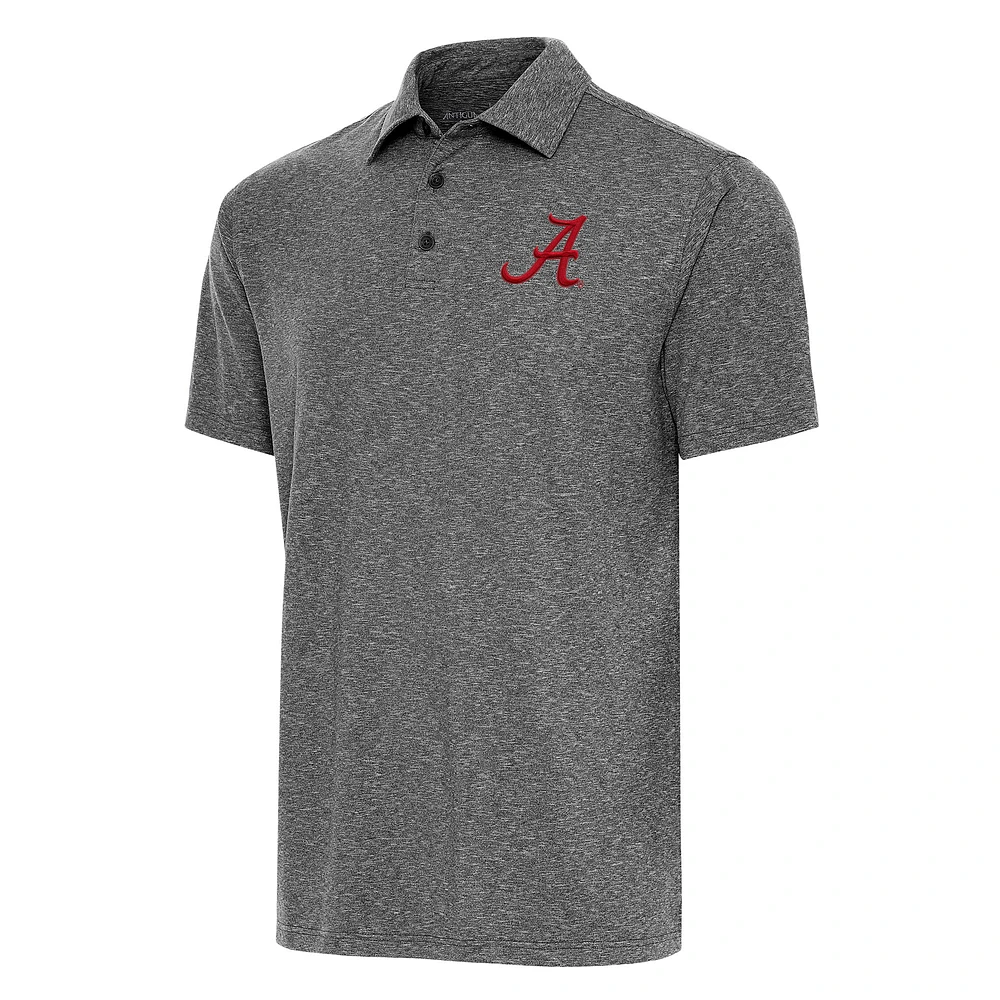 Men's Antigua Heather Black Alabama Crimson Tide Big & Tall Par 3 Polo