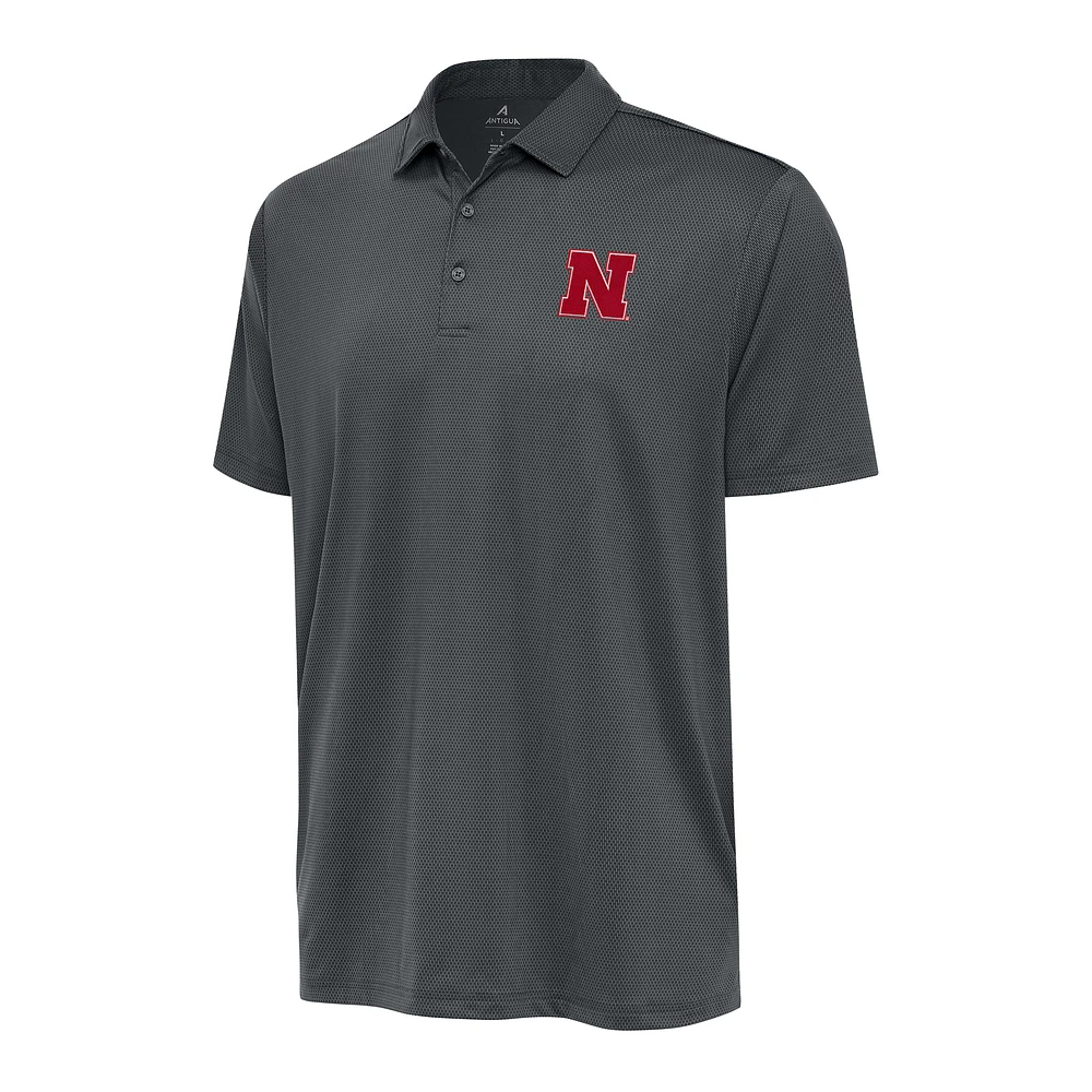 Men's Antigua Pewter Nebraska Huskers Big & Tall Ellipse Polo