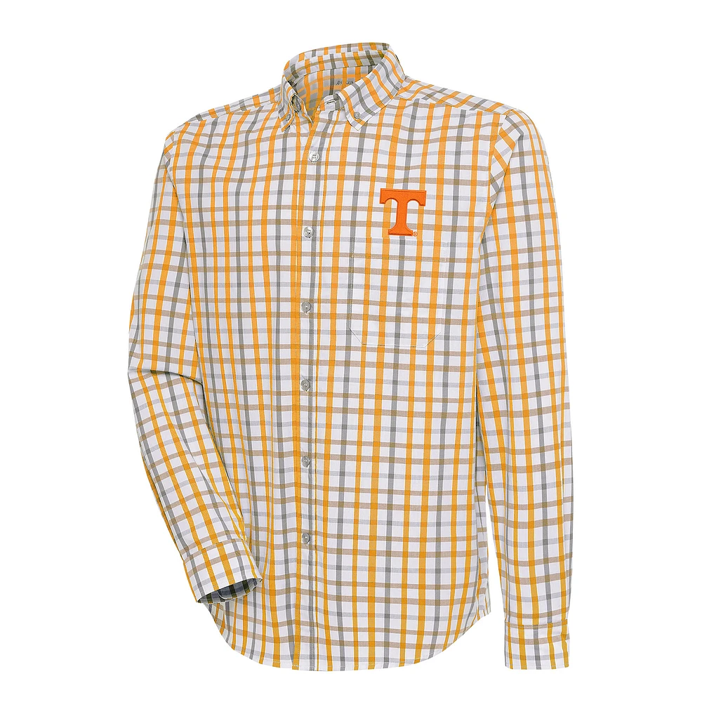 Men's Antigua /Gray Tennessee Volunteers Tending 2 Button-Down Long Sleeve Shirt