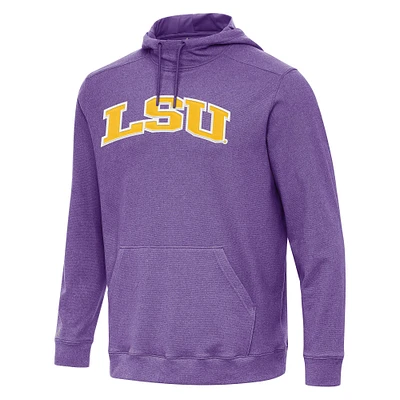 Men's Antigua Heather Purple LSU Tigers Cloud Pullover Hoodie
