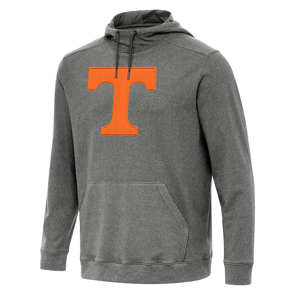 Men's Antigua Heather Black Tennessee Volunteers Cloud Pullover Hoodie