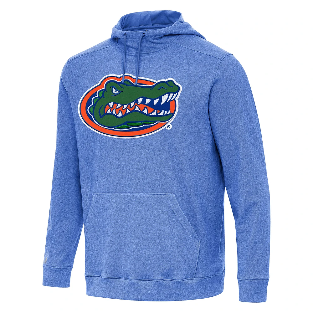 Men's Antigua Heather Royal Florida Gators Cloud Pullover Hoodie
