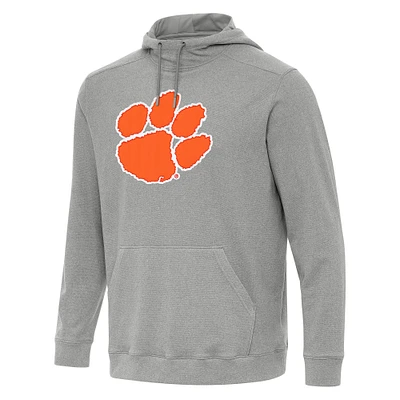 Men's Antigua Heather Clemson Tigers Cloud Pullover Hoodie