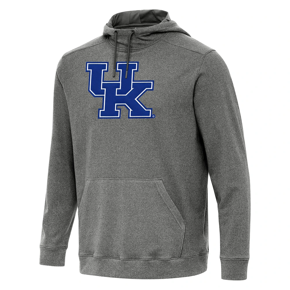 Men's Antigua Heather Black Kentucky Wildcats Cloud Pullover Hoodie