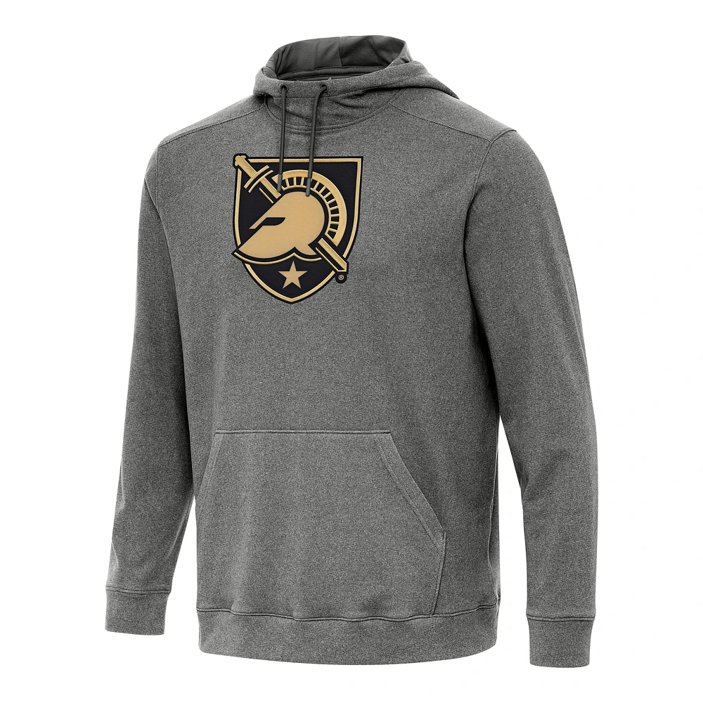 Men's Antigua Heather Black Army Knights Cloud Pullover Hoodie