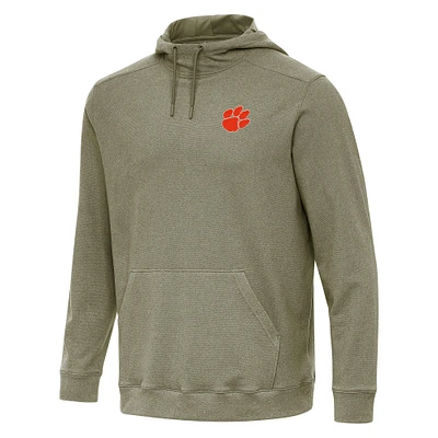 Men's Antigua Olive Clemson Tigers Cloud Pullover Hoodie