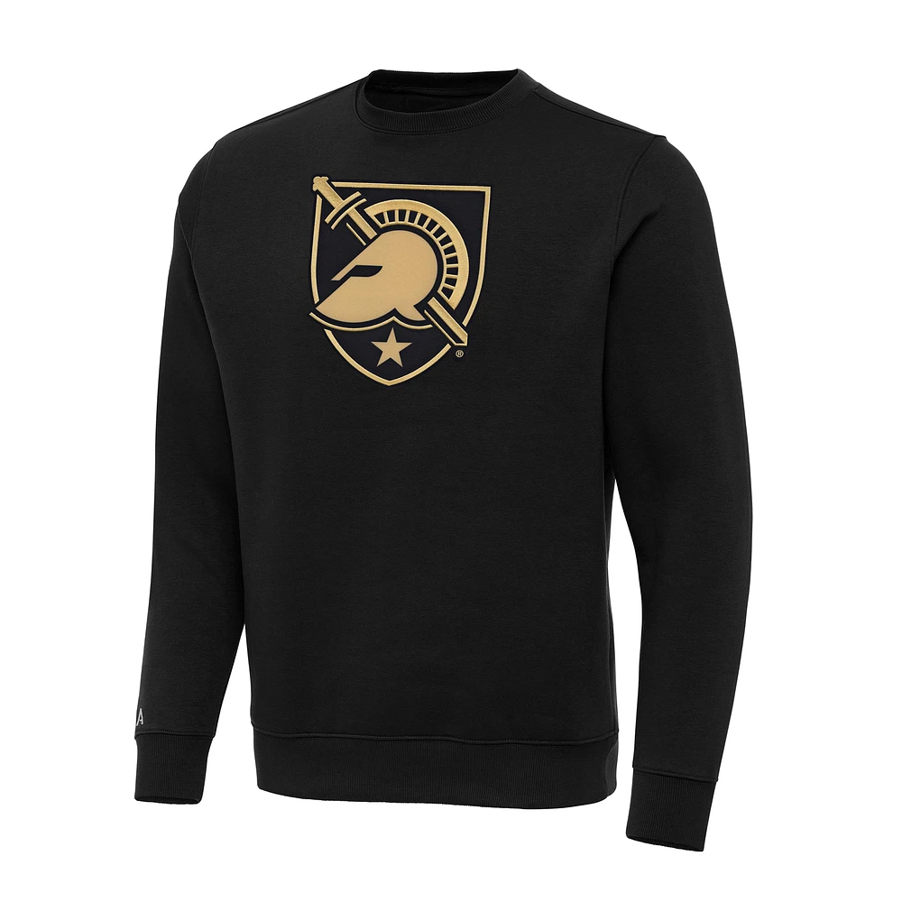 Men's Antigua Black Army Knights Big & Tall Victory Crewneck Pullover Sweatshirt