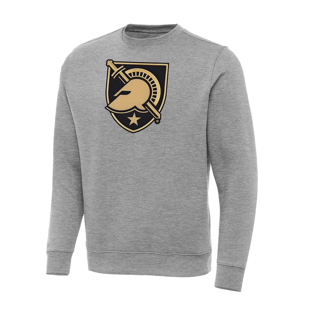 Men's Antigua Heather Gray Army Black Knights Big & Tall Victory Crewneck Pullover Sweatshirt