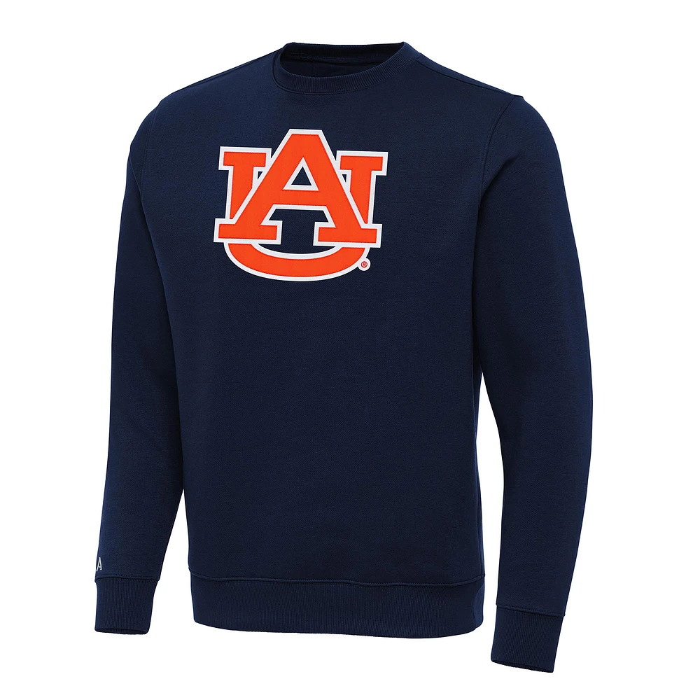 Men's Antigua Navy Auburn Tigers Big & Tall Victory Crewneck Pullover Sweatshirt