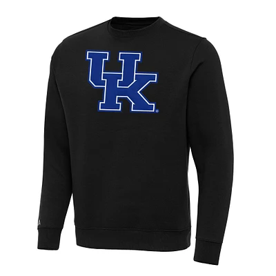 Men's Antigua Black Kentucky Wildcats Big & Tall Victory Crewneck Pullover Sweatshirt