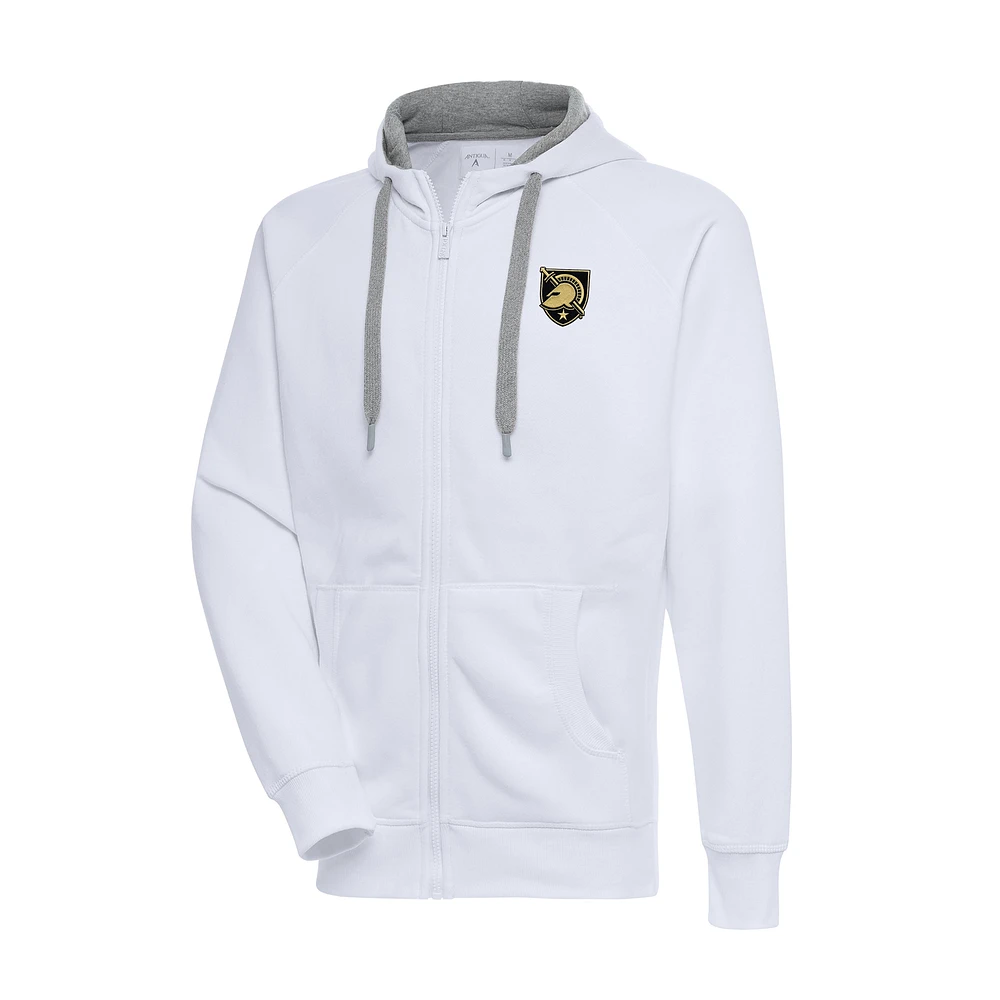Men's Antigua White Army Black Knights Big & Tall Victory Full-Zip Hoodie