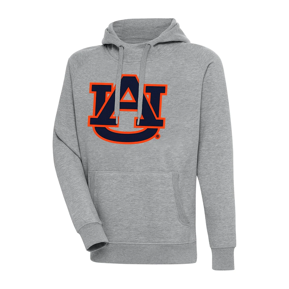 Men's Antigua Heather Gray Auburn Tigers Big & Tall Victory Pullover Hoodie