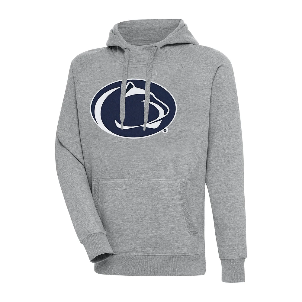 Men's Antigua Heather Gray Penn State Nittany Lions Big & Tall Victory Pullover Hoodie