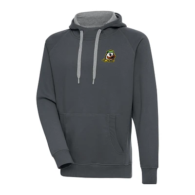 Men's Antigua Charcoal Oregon Ducks Big & Tall Victory Pullover Hoodie
