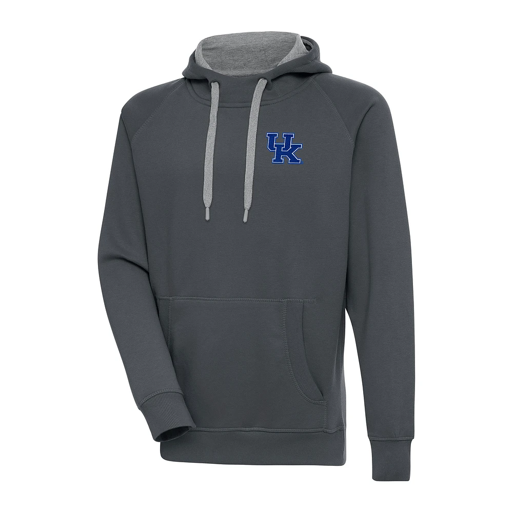Men's Antigua Charcoal Kentucky Wildcats Big & Tall Victory Pullover Hoodie