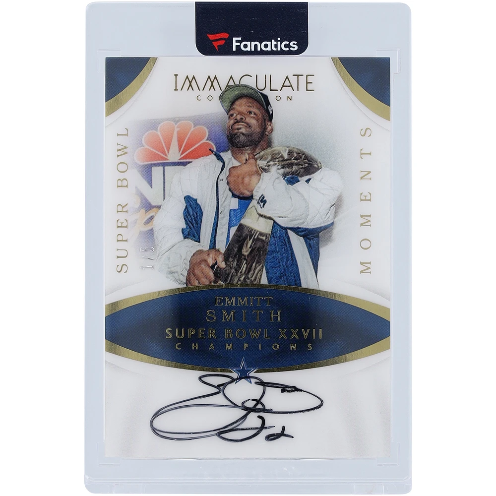 Emmitt Smith Dallas Cowboys Autographed 2017 Panini Immaculate #SB27 #1/5 Card