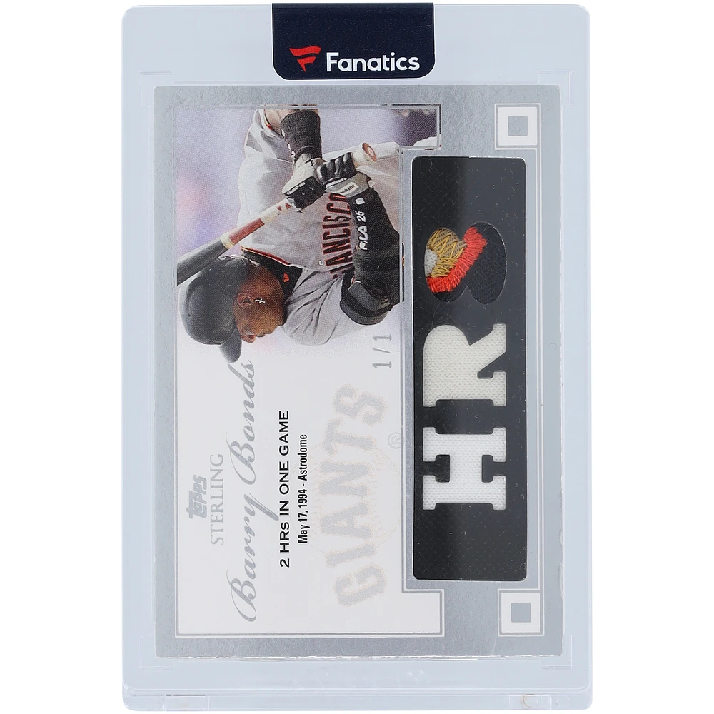 Barry Bonds San Francisco Giants 2008 Topps Sterling HR8 Quad-Color Relic #BB-MHRG8 #1/1 Card