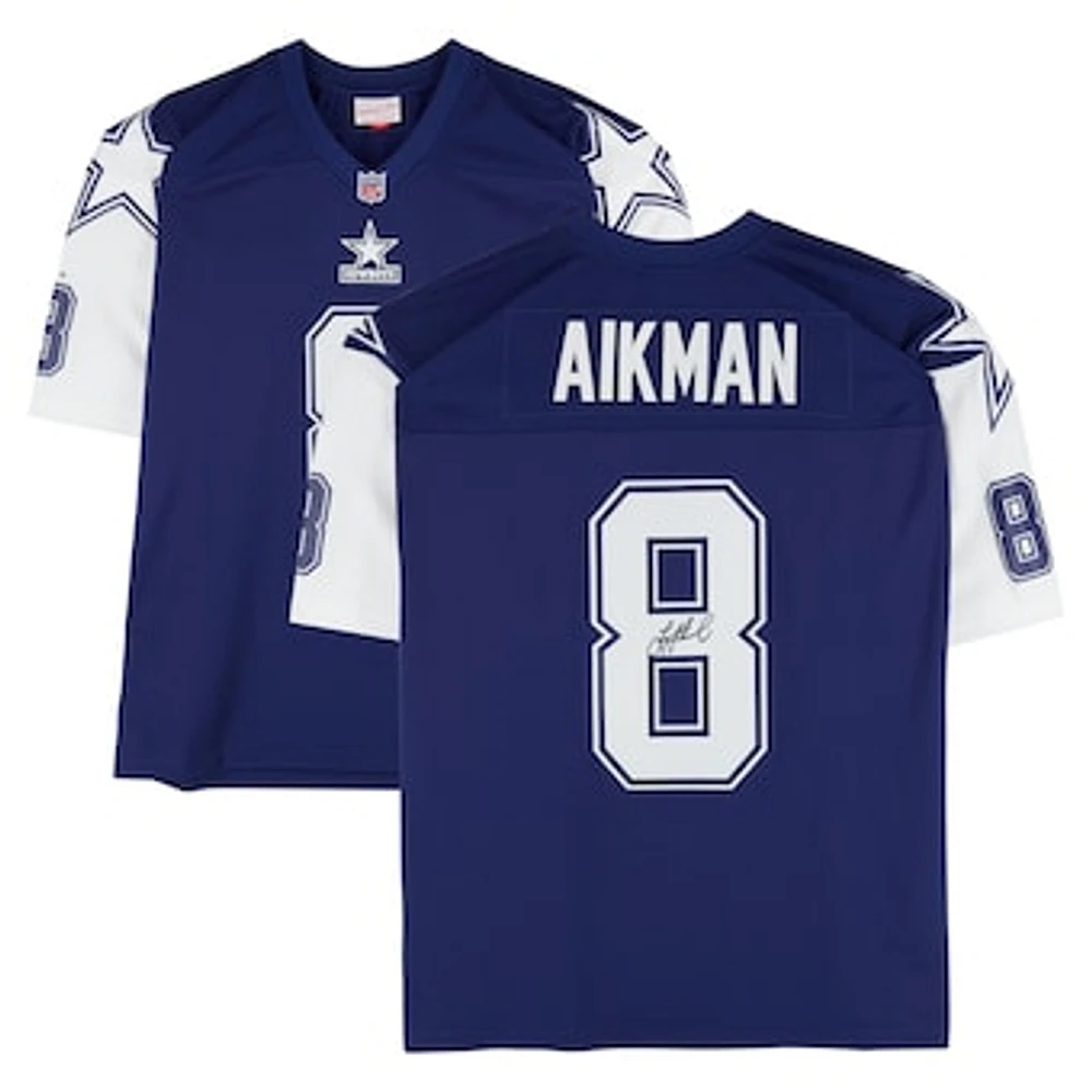Troy Aikman Dallas Cowboys Autographed 1995 Mitchell & Ness Navy Legacy Jersey