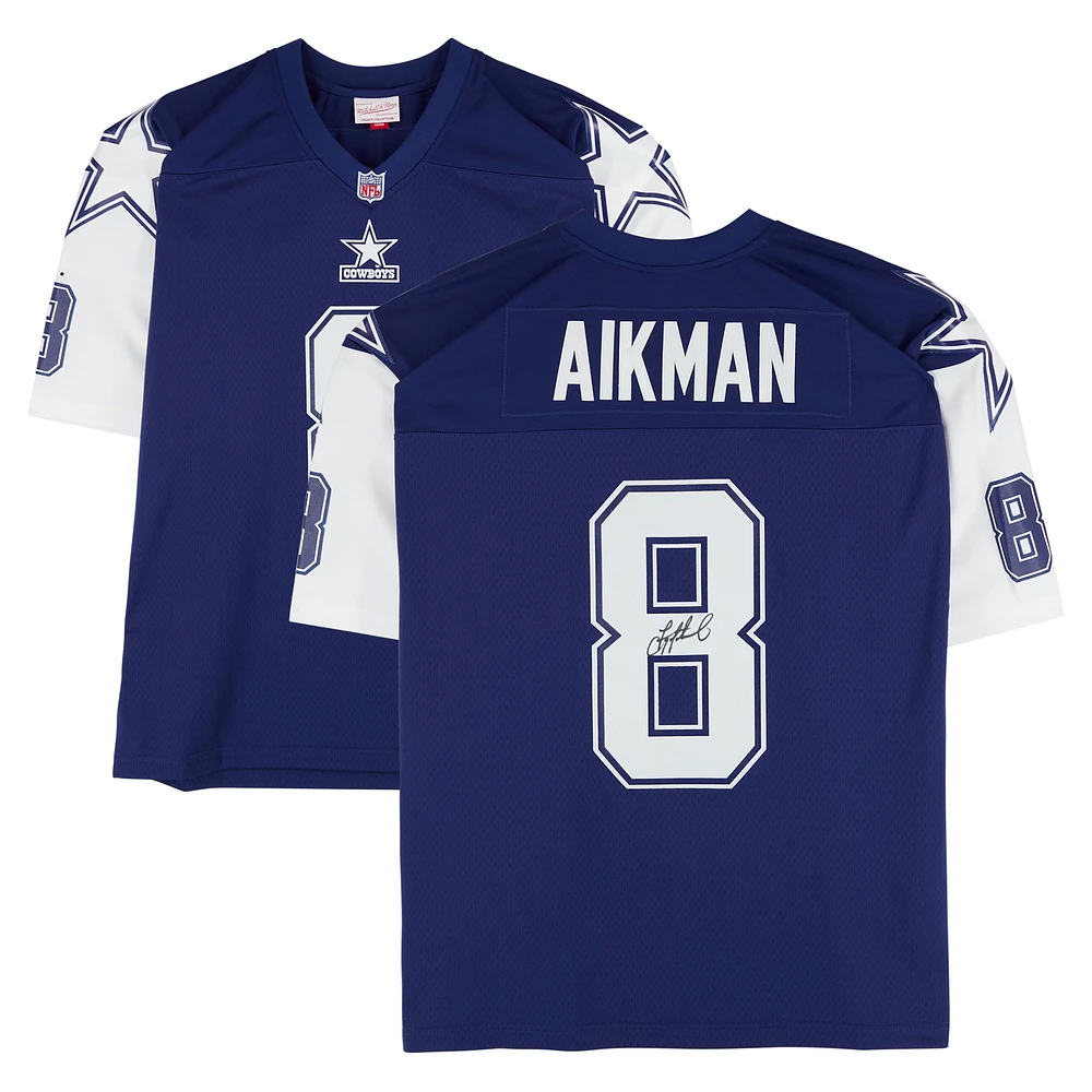Troy Aikman Dallas Cowboys Autographed 1995 Mitchell & Ness Navy Legacy Jersey