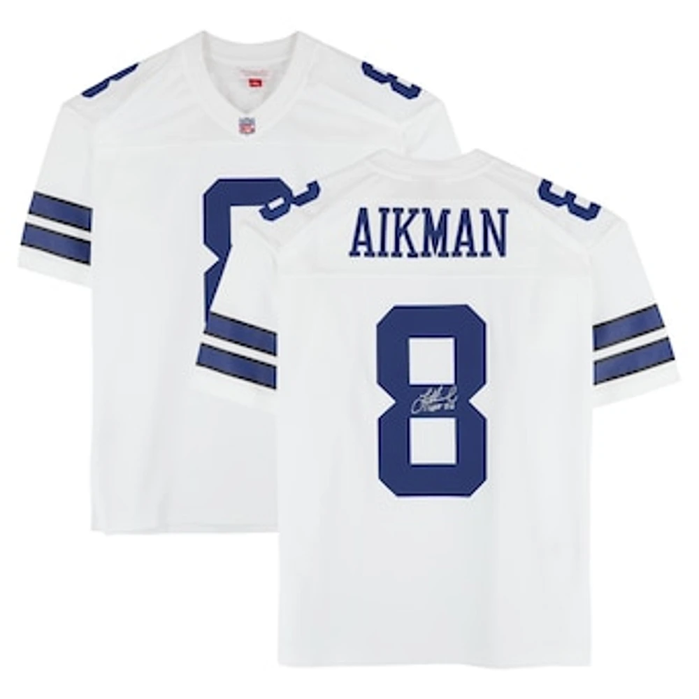 Troy Aikman Dallas Cowboys Autographed Mitchell & Ness White Legacy Jersey with "HOF 06" Inscription