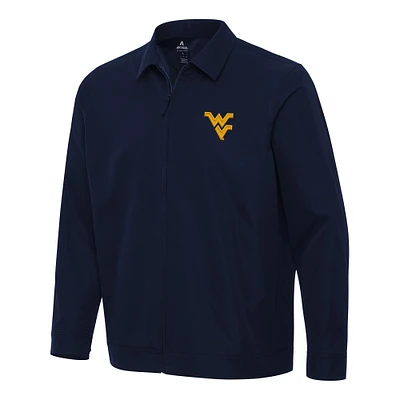Men's Antigua Navy West Virginia Mountaineers Pivot Full-Zip Jacket