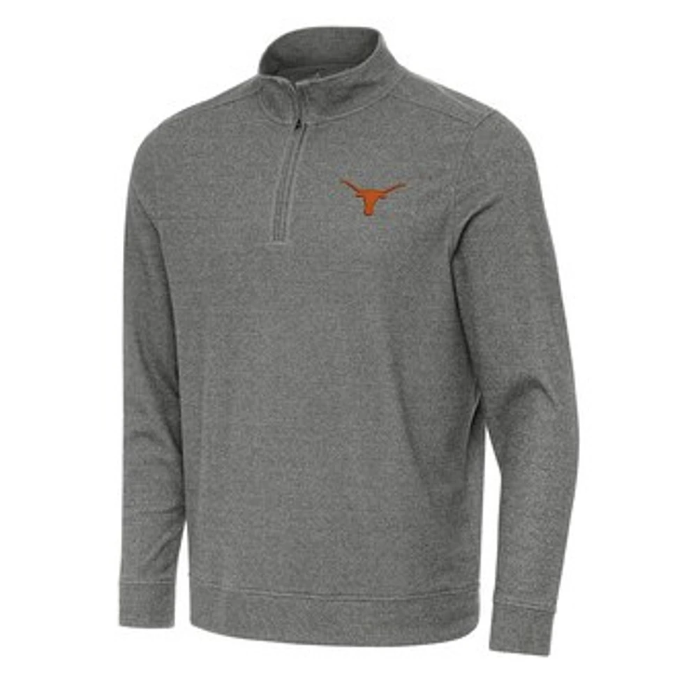 Men's Antigua Heather Texas Longhorns Subtle Quarter-Zip Sweatshirt