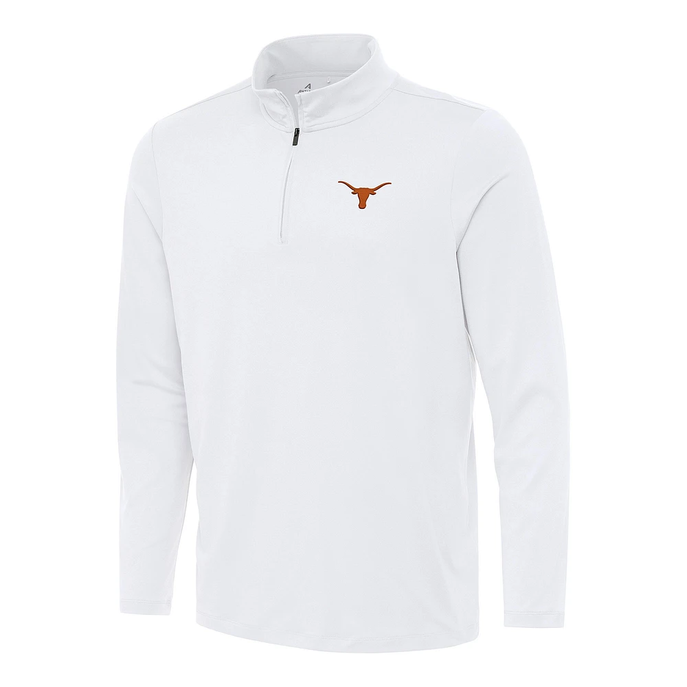 Men's Antigua White Texas Longhorns Reprocess Quarter-Zip Top