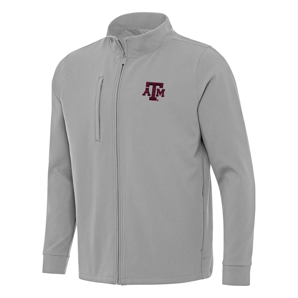 Men's Antigua Gray Texas A&M Aggies Regard Full-Zip Jacket