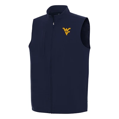 Men's Antigua Navy West Virginia Mountaineers Regard Full-Zip Vest