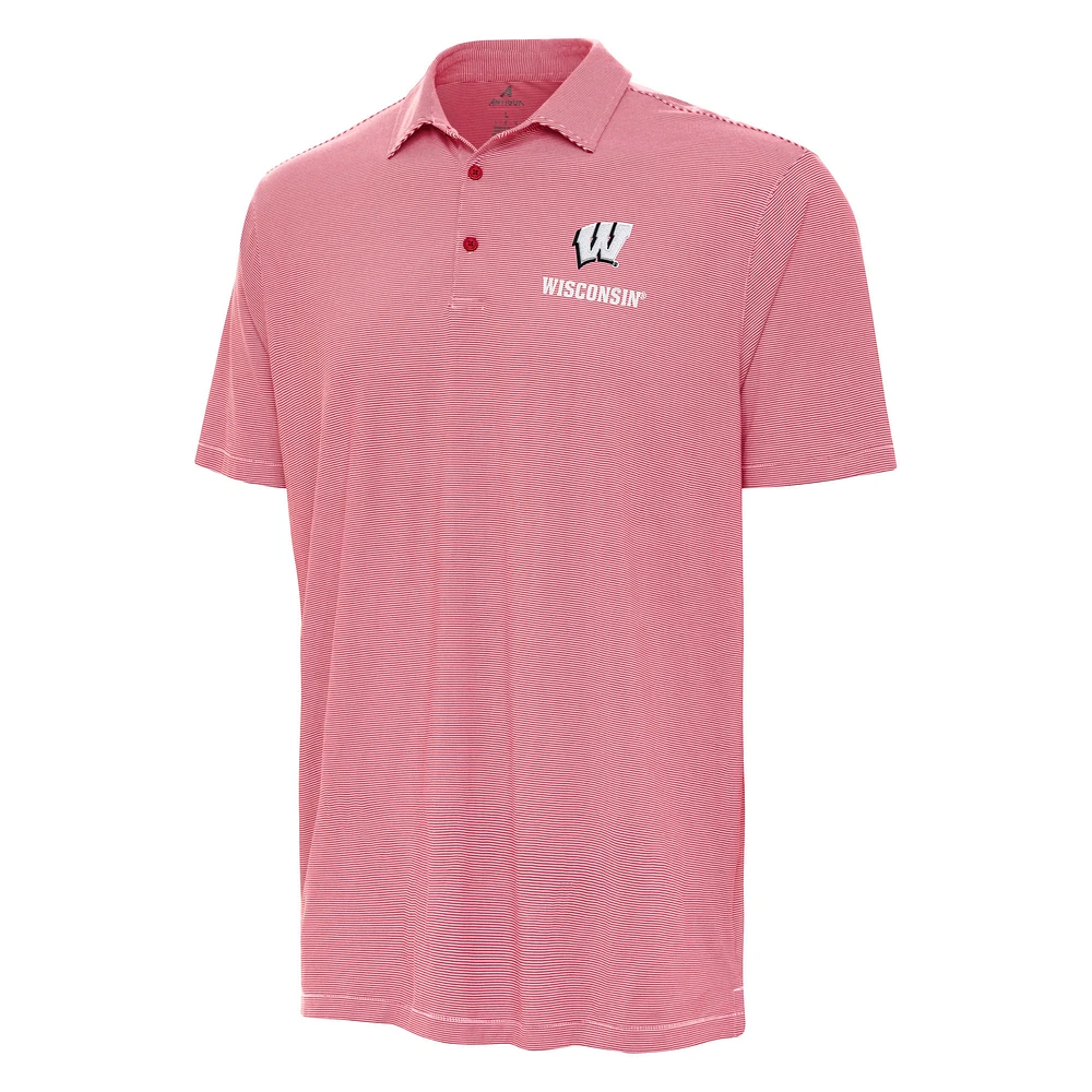 Men's Antigua Red Wisconsin Badgers Twine Polo