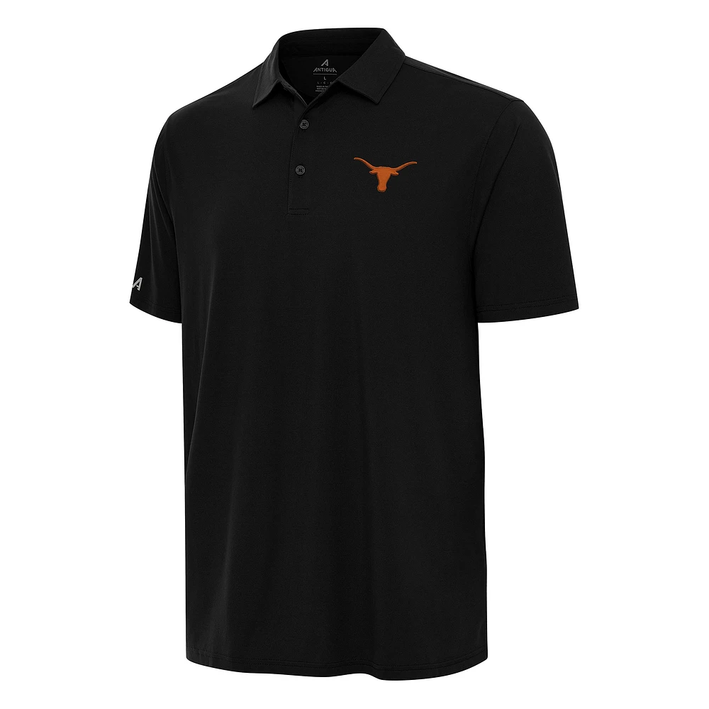 Men's Antigua Black Texas Longhorns Era Polo
