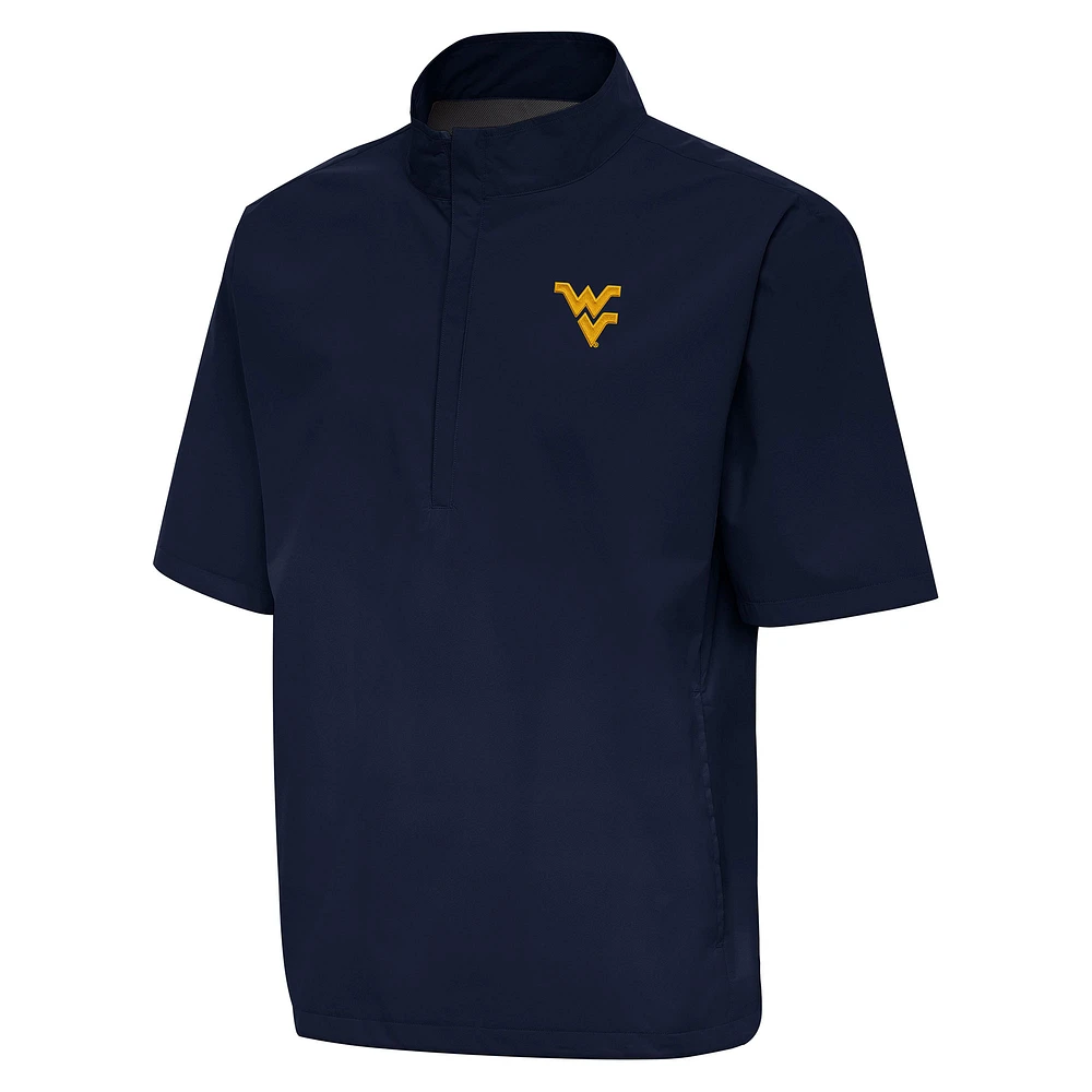 Men's Antigua Navy West Virginia Mountaineers Brisk Quarter-Zip Windbreaker