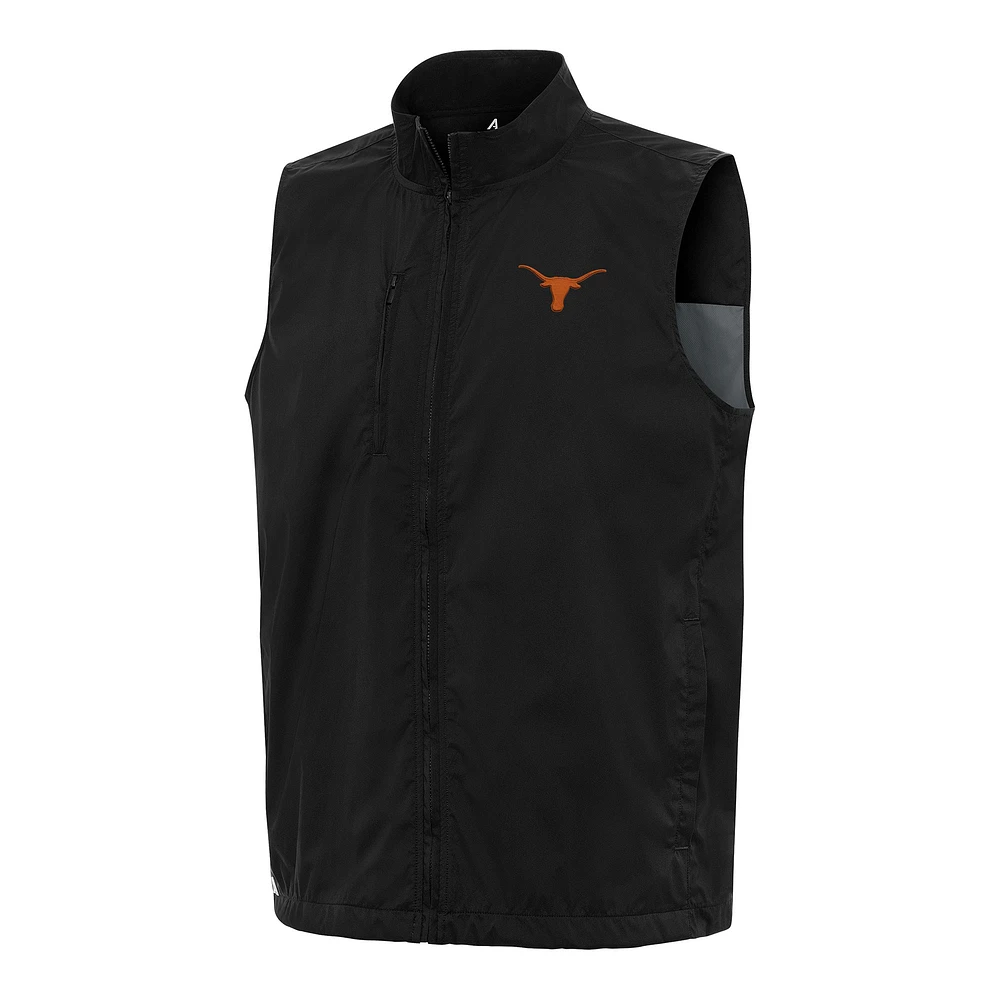 Men's Antigua Black Texas Longhorns Brisk Full-Zip Vest