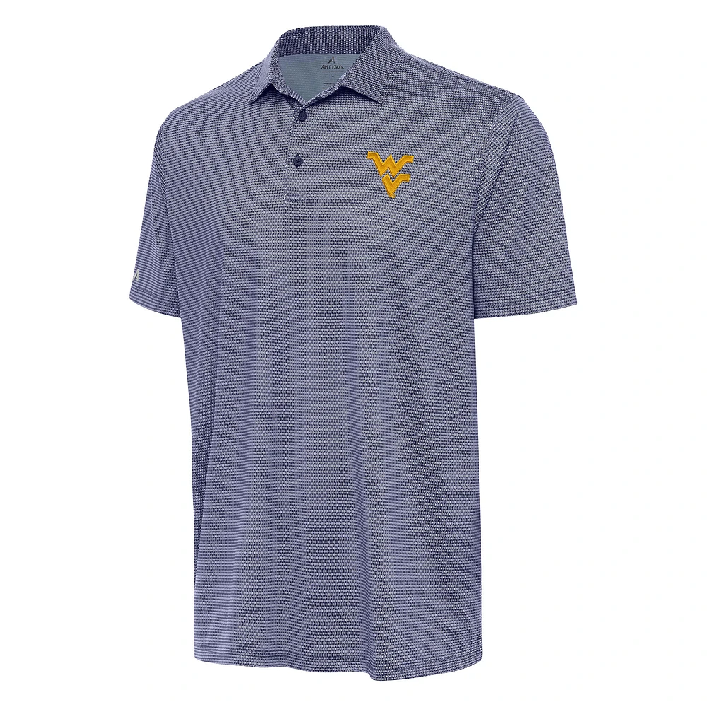 Men's Antigua Navy/White West Virginia Mountaineers Rings Polo
