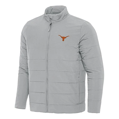 Men's Antigua Gray Texas Longhorns Swelter Full-Zip Puffer Jacket