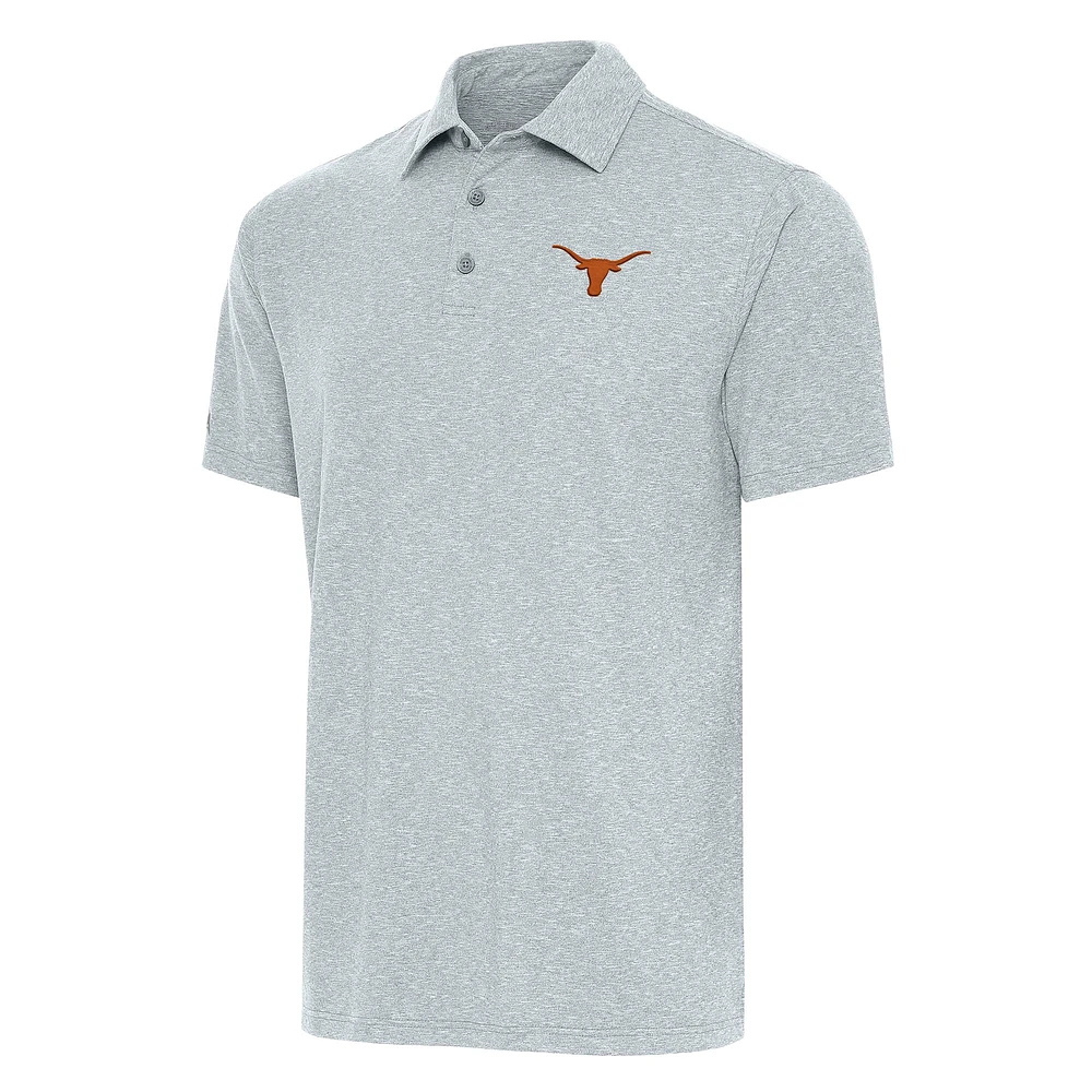 Men's Antigua Heather Gray Texas Longhorns Big & Tall Par 3 Polo