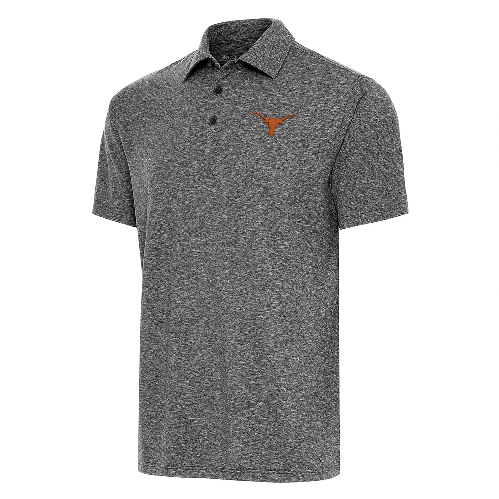 Men's Antigua Heather Black Texas Longhorns Big & Tall Par 3 Polo